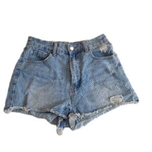 SHEIN Women's Size Small Light Wash High Rise Cut Off Distressed Jean Shorts